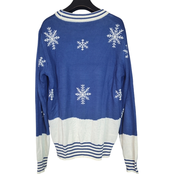 Tipsy Elves Snowman  Blue White  Naughty Ugly Christmas Sweater SZ Med - Picture 7 of 8
